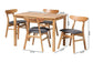 Baxton Studio Norwin Mid-Century Grey Fabric and Natural Brown Finished Wood 5-Piece Dining Set FredCo