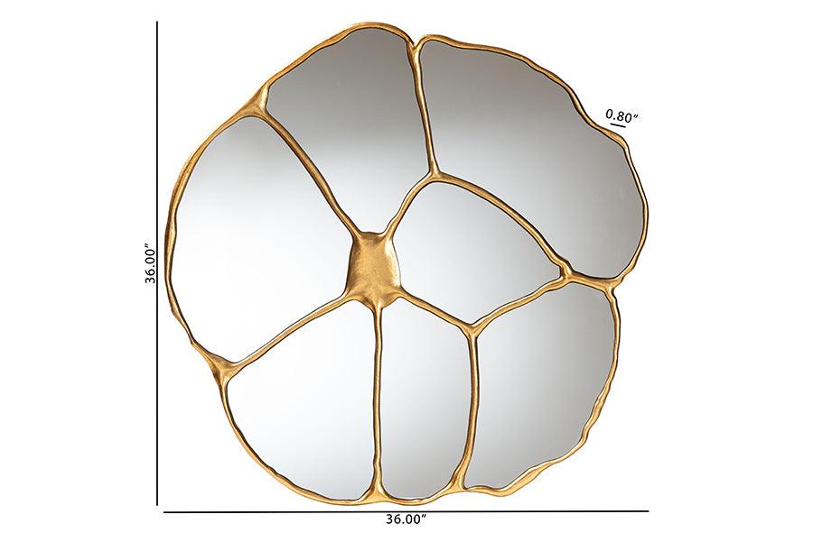 Baxton Studio Novia Antique Goldleaf Flower Accent Wall Mirror FredCo