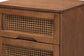 Baxton Studio Nura Mid-Century Modern Walnut Brown Finished Wood and Rattan King Size 3-Piece Bedroom Set FredCo
