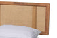 Baxton Studio Nura Mid-Century Modern Walnut Brown Finished Wood and Rattan Queen Size 3-Piece Bedroom Set FredCo