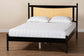 Baxton Studio Okena Mid-Century Modern Black Wood Queen Size Platform Bed with Woven Rattan FredCo