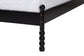 Baxton Studio Okena Mid-Century Modern Black Wood Queen Size Platform Bed with Woven Rattan FredCo