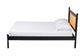 Baxton Studio Okena Mid-Century Modern Black Wood Queen Size Platform Bed with Woven Rattan FredCo