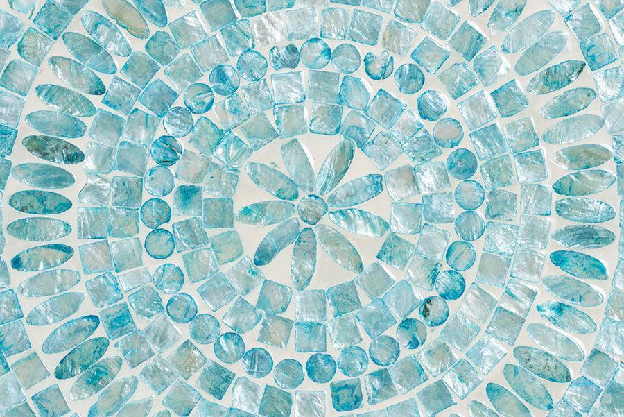 Baxton Studio Olesia Modern Bohemian Blue Mother of Pearl End Table FredCo
