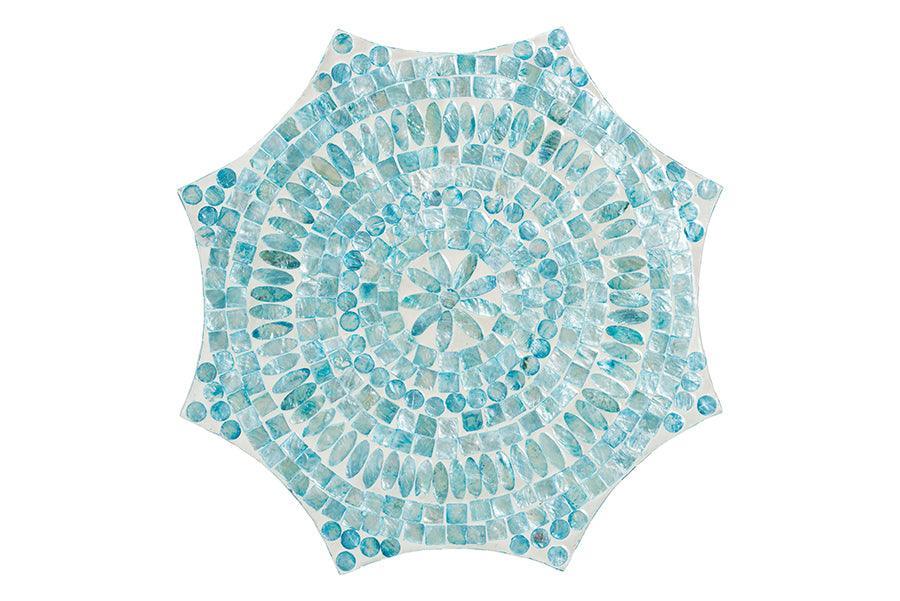 Baxton Studio Olesia Modern Bohemian Blue Mother of Pearl End Table FredCo