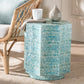 Baxton Studio Olesia Modern Bohemian Blue Mother of Pearl End Table FredCo
