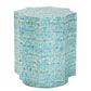 Baxton Studio Olesia Modern Bohemian Blue Mother of Pearl End Table FredCo