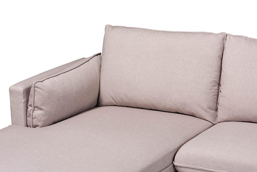 Baxton Studio Olson Modern Beige Fabric Left Facing Sectional Sofa FredCo
