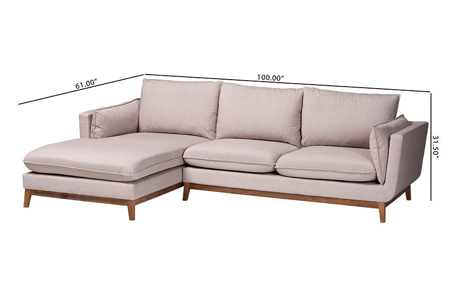 Baxton Studio Olson Modern Beige Fabric Left Facing Sectional Sofa FredCo