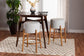 Baxton Studio Olwen Modern Japandi Light Grey Boucle Fabric and Walnut Brown Finished Wood 2-Piece Bar Stool Set FredCo