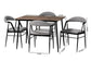 Baxton Studio Orrin Modern Industrial Grey Fabric and Metal Dining Set FredCo