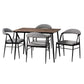 Baxton Studio Orrin Modern Industrial Grey Fabric and Metal Dining Set FredCo