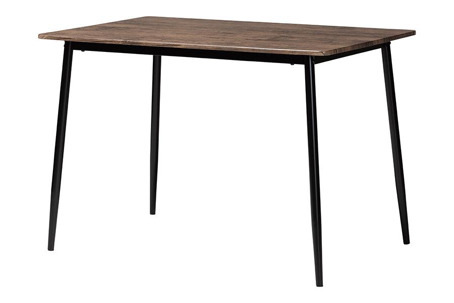 Baxton Studio Orrin Modern Industrial Grey Fabric and Metal Dining Set FredCo