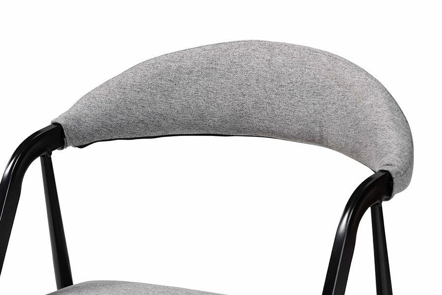 Baxton Studio Orrin Modern Industrial Grey Fabric and Metal Dining Set FredCo