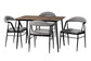 Baxton Studio Orrin Modern Industrial Grey Fabric and Metal Dining Set FredCo