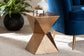 Baxton Studio Pacey Textured Metal Accent Table - Geometric Gold Side Table with Hourglass Silhouette for Indoor or Semi-Outdoor Use FredCo