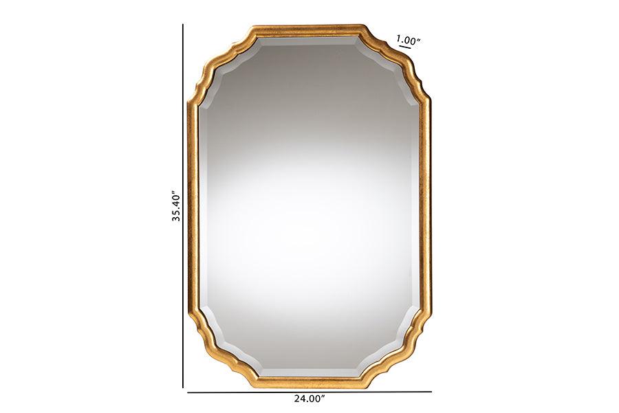 Baxton Studio Pacino Antique Goldleaf Accent Wall Mirror FredCo