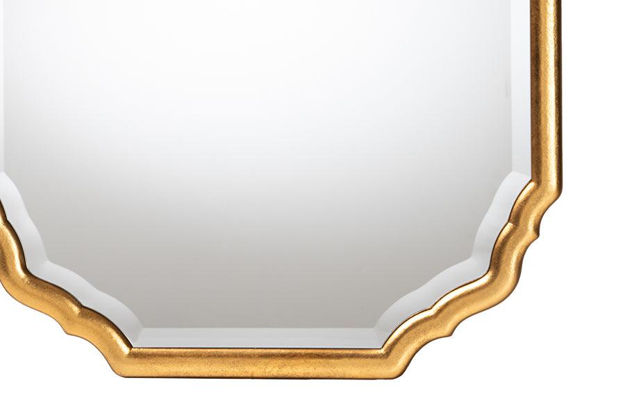 Baxton Studio Pacino Antique Goldleaf Accent Wall Mirror FredCo