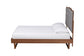 Baxton Studio Padilla Classic and Traditional Grey Fabric and Walnut Brown Finished Wood Platform Bed FredCo