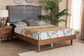 Baxton Studio Padilla Classic and Traditional Grey Fabric and Walnut Brown Finished Wood Platform Bed FredCo