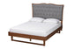 Baxton Studio Padilla Classic and Traditional Grey Fabric and Walnut Brown Finished Wood Platform Bed FredCo