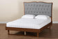Baxton Studio Padilla Classic and Traditional Grey Fabric and Walnut Brown Finished Wood Platform Bed FredCo
