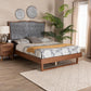 Baxton Studio Padilla Classic and Traditional Grey Fabric and Walnut Brown Finished Wood Platform Bed FredCo