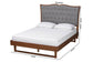 Baxton Studio Padilla Classic and Traditional Grey Fabric and Walnut Brown Finished Wood Platform Bed FredCo