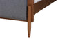 Baxton Studio Powers Mid-Century Modern Grey Fabric and Ash Walnut Finished Wood Platform Bed FredCo
