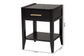 Baxton Studio Primrose Mid-Century Black Fluted Wood 1-Drawer Nightstand FredCo