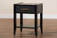 Baxton Studio Primrose Mid-Century Black Fluted Wood 1-Drawer Nightstand FredCo