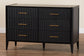 Baxton Studio Primrose Mid-Century Black Fluted Wood 6-Drawer Dresser FredCo