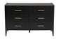Baxton Studio Primrose Mid-Century Black Fluted Wood 6-Drawer Dresser FredCo