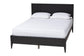 Baxton Studio Primrose Mid-Century Black Fluted Wood King Size 4-Piece Bedroom Set FredCo