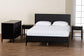 Baxton Studio Primrose Mid-Century Black Fluted Wood King Size 4-Piece Bedroom Set FredCo