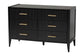 Baxton Studio Primrose Mid-Century Black Fluted Wood King Size 4-Piece Bedroom Set FredCo