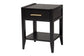 Baxton Studio Primrose Mid-Century Black Fluted Wood King Size 4-Piece Canopy Bedroom Set FredCo