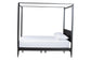 Baxton Studio Primrose Mid-Century Black Fluted Wood King Size Canopy Bed FredCo