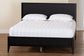 Baxton Studio Primrose Mid-Century Black Fluted Wood King Size Platform Bed FredCo