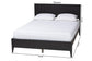 Baxton Studio Primrose Mid-Century Black Fluted Wood King Size Platform Bed FredCo