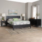 Baxton Studio Primrose Mid-Century Black Fluted Wood Queen Size 4-Piece Bedroom Set FredCo