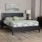 Baxton Studio Primrose Mid-Century Black Fluted Wood Queen Size Platform Bed FredCo