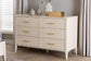 Baxton Studio Primrose Mid-Century Ivory Fluted Wood 6-Drawer Dresser FredCo