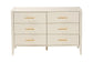 Baxton Studio Primrose Mid-Century Ivory Fluted Wood 6-Drawer Dresser FredCo