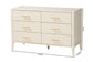 Baxton Studio Primrose Mid-Century Ivory Fluted Wood 6-Drawer Dresser FredCo
