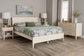 Baxton Studio Primrose Mid-Century Ivory Fluted Wood King Size 4-Piece Bedroom Set FredCo
