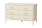 Baxton Studio Primrose Mid-Century Ivory Fluted Wood King Size 4-Piece Canopy Bedroom Set FredCo