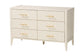 Baxton Studio Primrose Mid-Century Ivory Fluted Wood Queen Size 4-Piece Bedroom Set FredCo