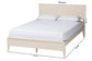 Baxton Studio Primrose Mid-Century Ivory Fluted Wood Queen Size Platform Bed FredCo