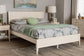 Baxton Studio Primrose Mid-Century Ivory Fluted Wood Queen Size Platform Bed FredCo
